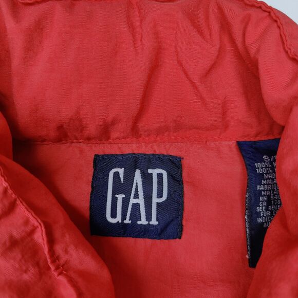 Gap Jacket Mens Small Anorak Pullover Red Hooded Vintage Y2k Windbreaker - Picture 5 of 7